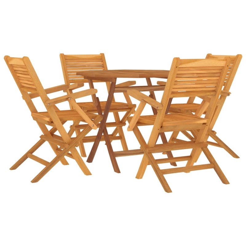 vidaXL 5 Piece Garden Dining Set Solid Wood Teak