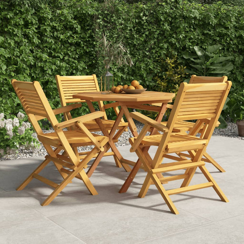 vidaXL 5 Piece Garden Dining Set Solid Wood Teak