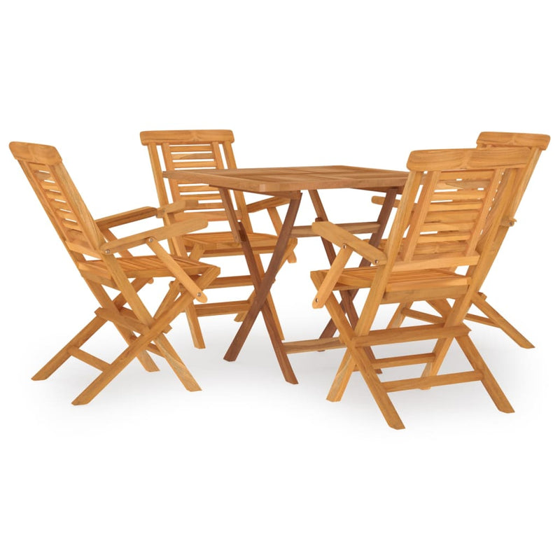 vidaXL 5 Piece Garden Dining Set Solid Wood Teak