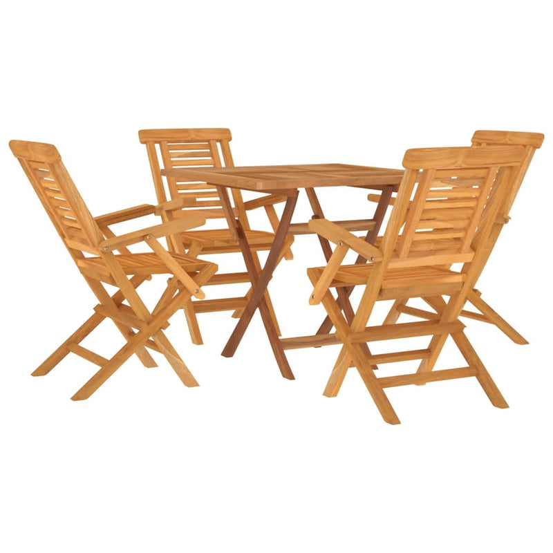 vidaXL 5 Piece Garden Dining Set Solid Wood Teak