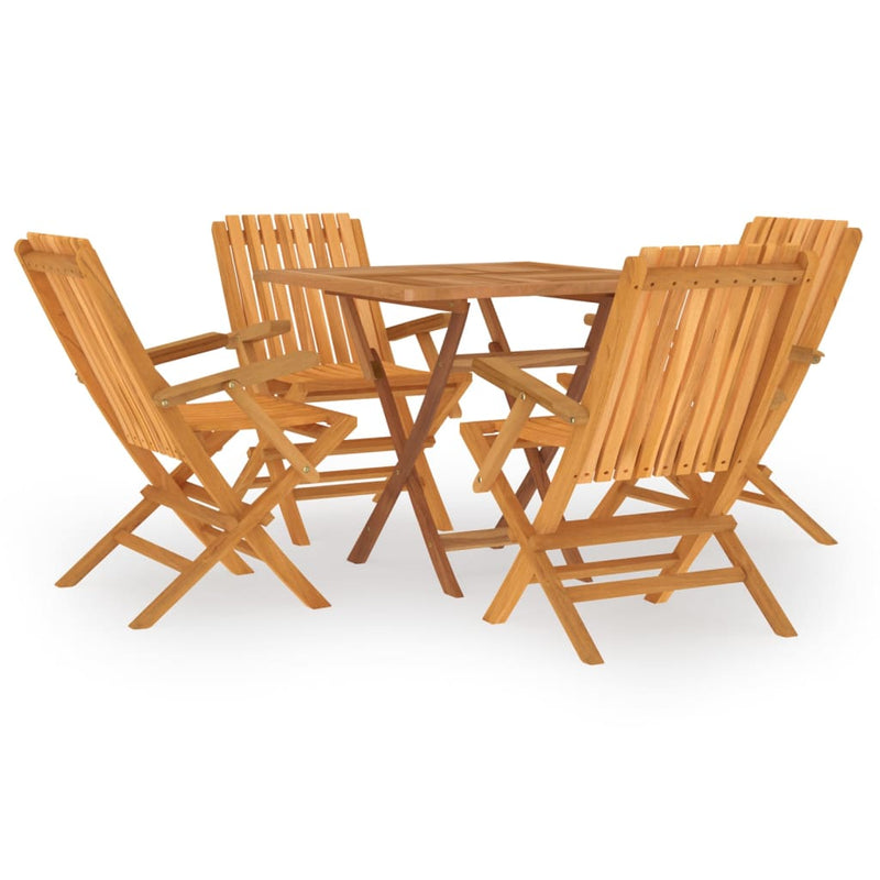 vidaXL 5 Piece Garden Dining Set Solid Wood Teak