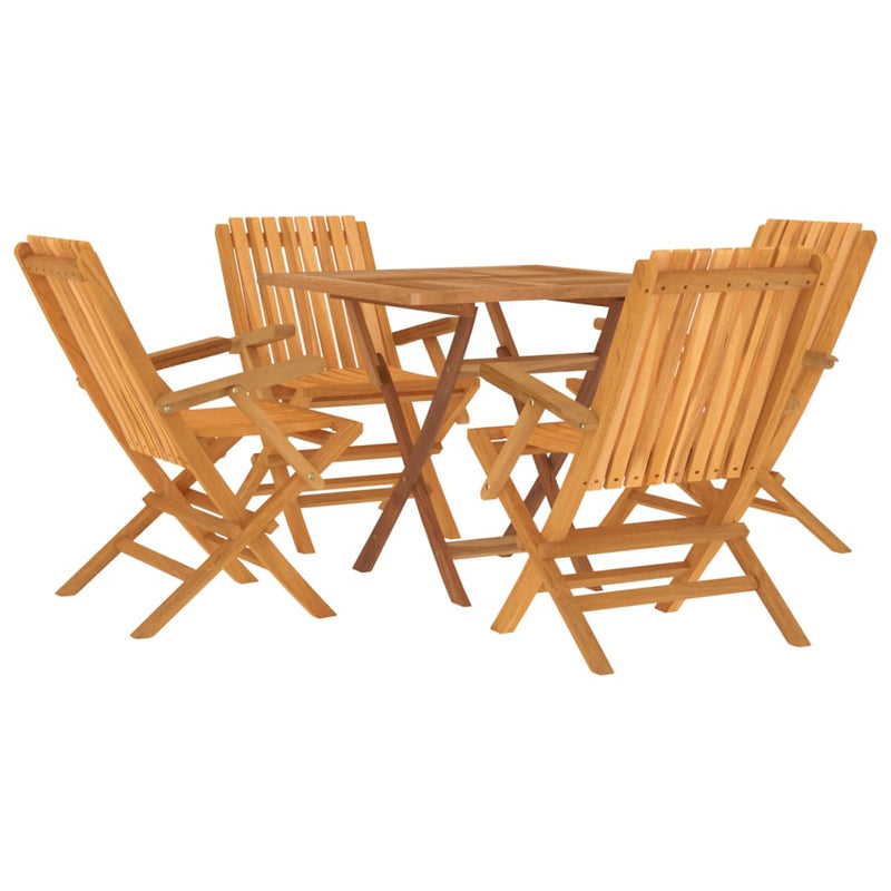 vidaXL 5 Piece Garden Dining Set Solid Wood Teak