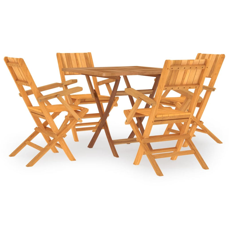 vidaXL 5 Piece Garden Dining Set Solid Wood Teak