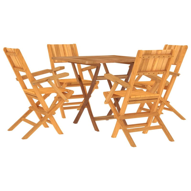 vidaXL 5 Piece Garden Dining Set Solid Wood Teak