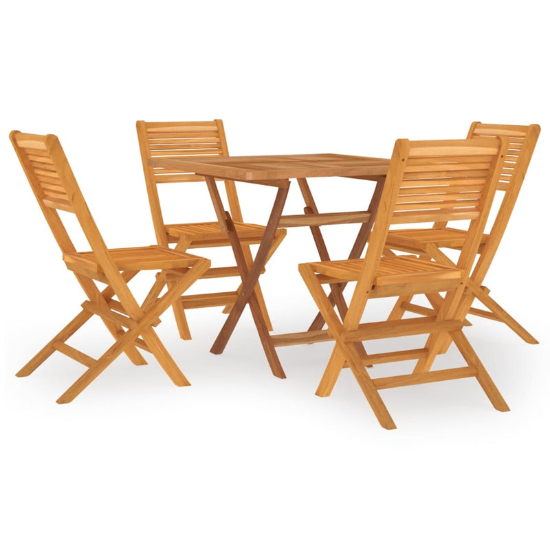 vidaXL 5 Piece Garden Dining Set Solid Wood Teak