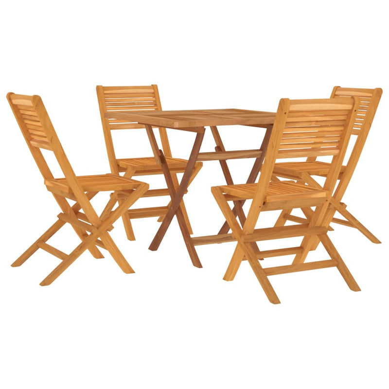 vidaXL 5 Piece Garden Dining Set Solid Wood Teak