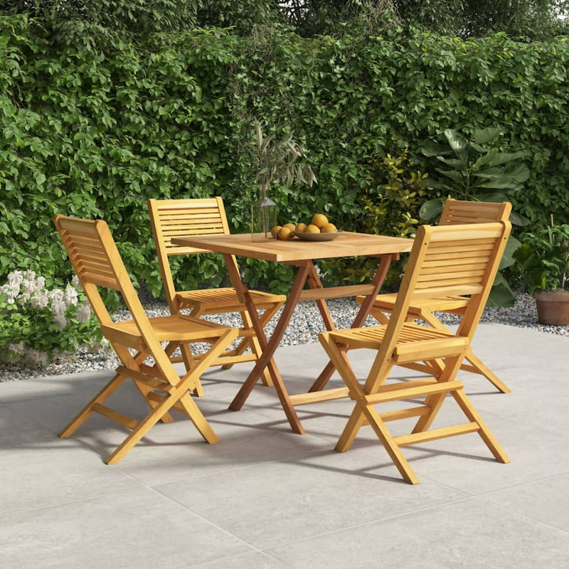 vidaXL 5 Piece Garden Dining Set Solid Wood Teak