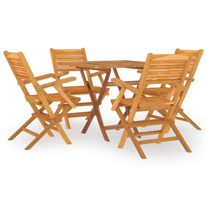 vidaXL 5 Piece Garden Dining Set Solid Wood Teak