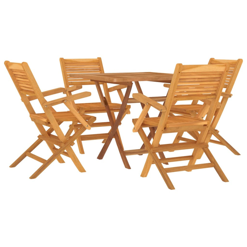 vidaXL 5 Piece Garden Dining Set Solid Wood Teak
