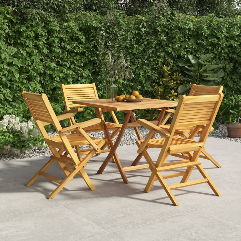 vidaXL 5 Piece Garden Dining Set Solid Wood Teak