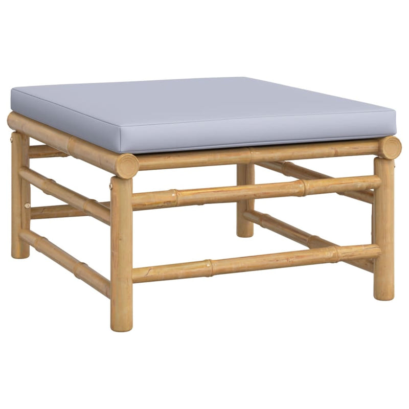 vidaXL 6 Piece Garden Lounge Set with Light Grey Cushions Bamboo