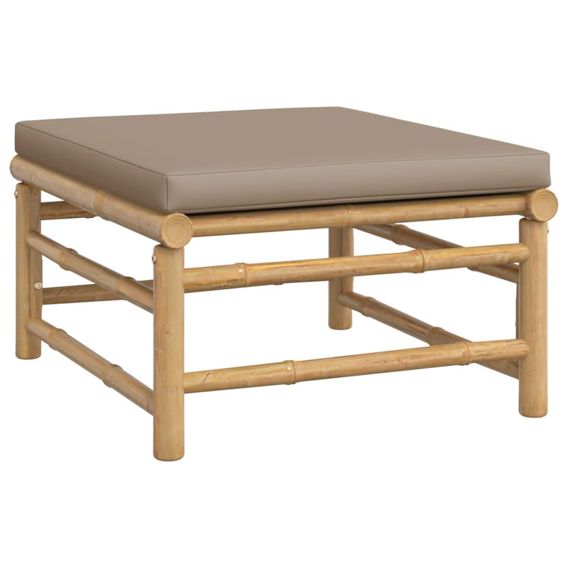 vidaXL 5 Piece Garden Lounge Set with Taupe Cushions  Bamboo