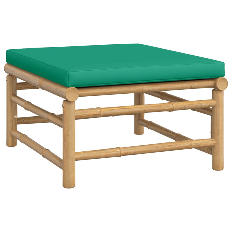 vidaXL 6 Piece Garden Lounge Set with Green Cushions  Bamboo