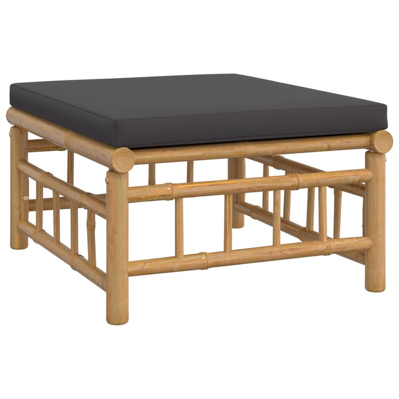vidaXL 5 Piece Garden Lounge Set with Dark Grey Cushions  Bamboo
