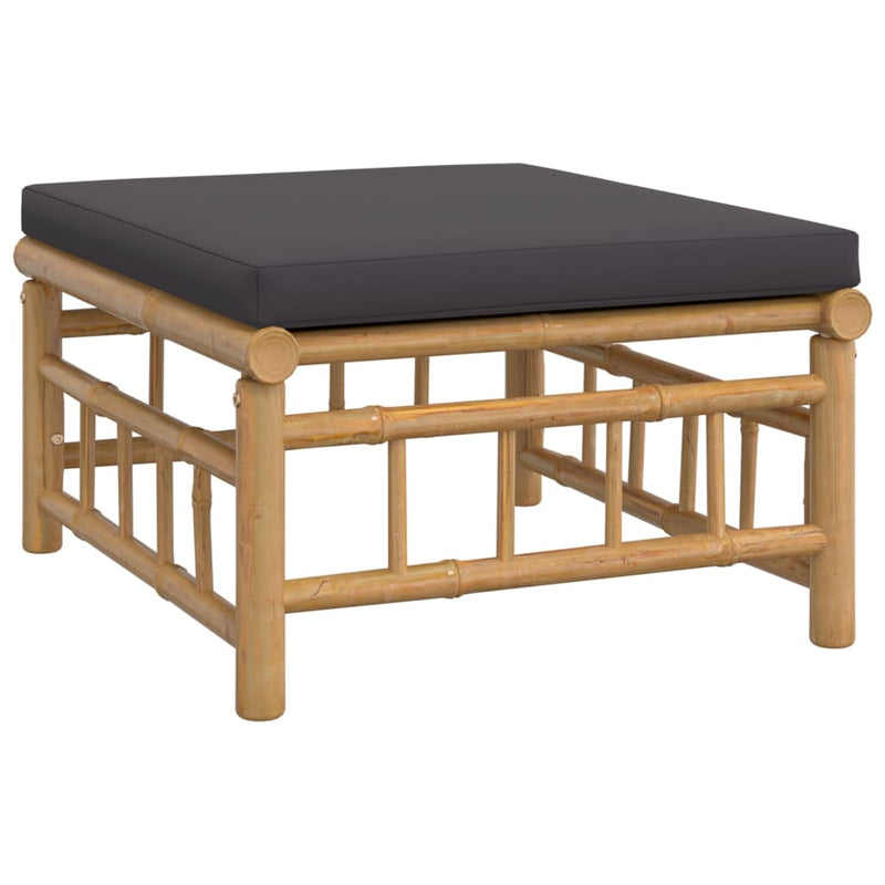 vidaXL 9 Piece Garden Lounge Set with Dark Grey Cushions  Bamboo