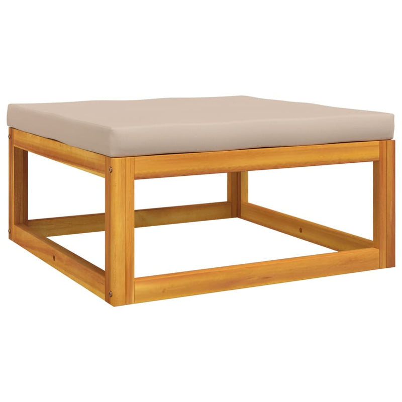 vidaXL 5 Piece Garden Lounge Set with Taupe Cushions Solid Wood