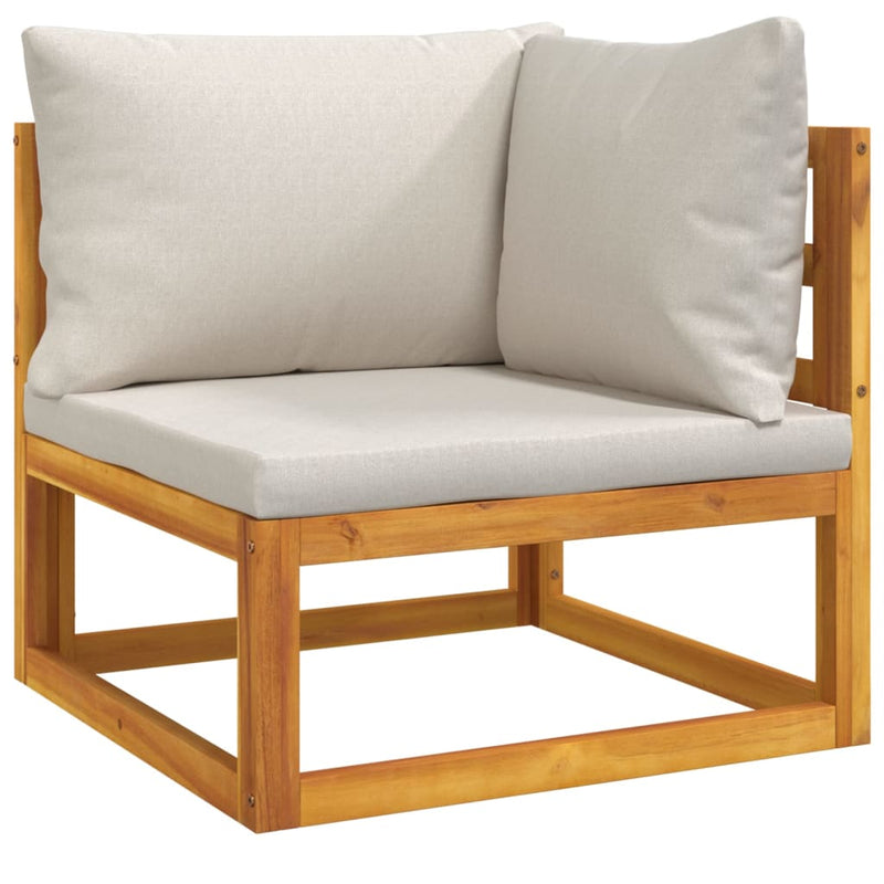 vidaXL 3 Piece Garden Lounge Set with Light Grey Cushions Solid Wood