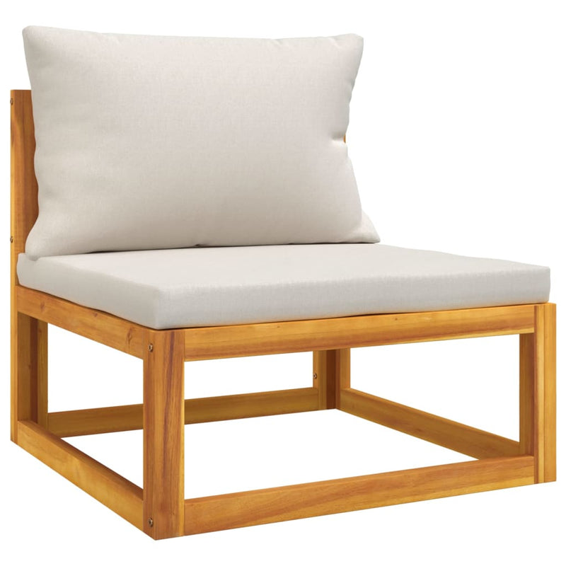 vidaXL 3 Piece Garden Lounge Set with Light Grey Cushions Solid Wood