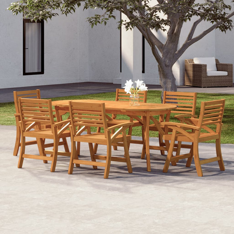 vidaXL 7 Piece Garden Dining Set Solid Wood Acacia