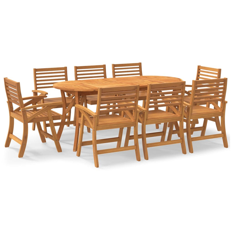 vidaXL 9 Piece Garden Dining Set Solid Wood Acacia