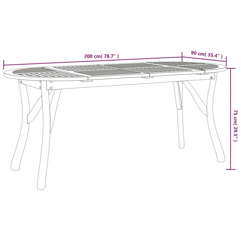 vidaXL 9 Piece Garden Dining Set Solid Wood Acacia