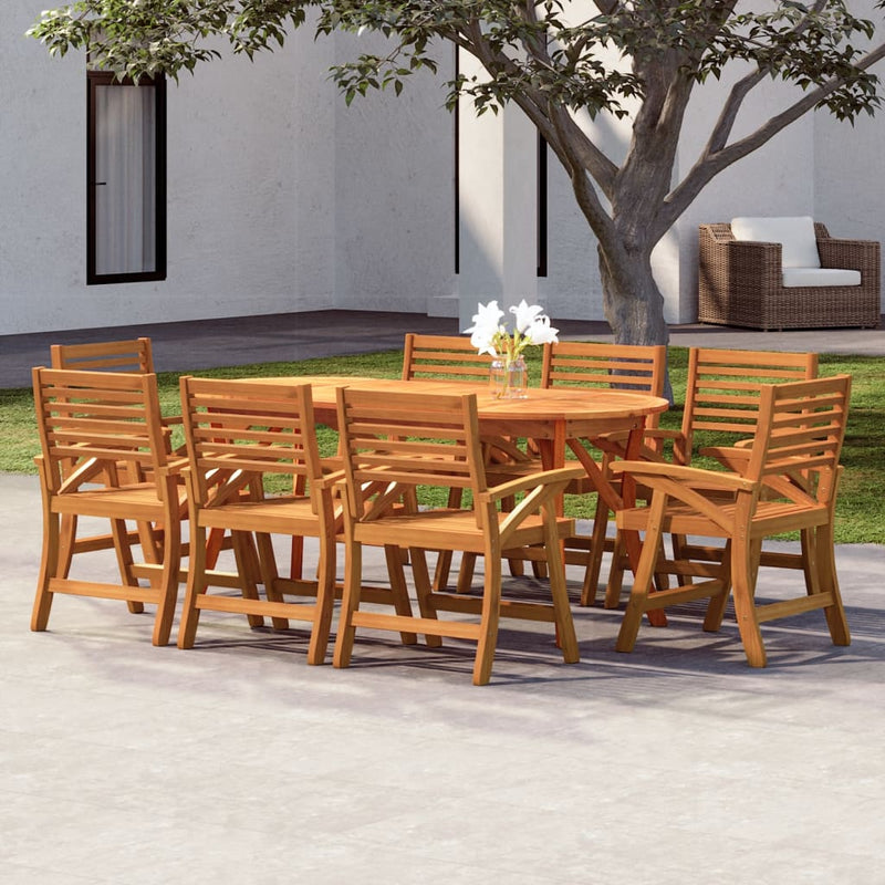 vidaXL 9 Piece Garden Dining Set Solid Wood Acacia