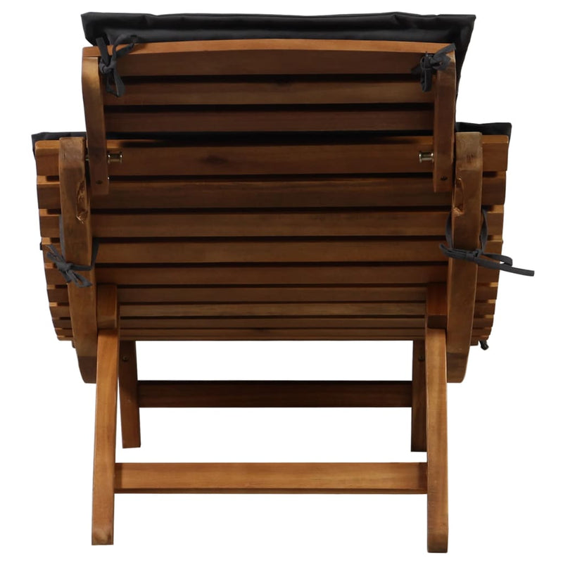 vidaXL Sun Loungers with Cushions 2 pcs Dark Grey Solid Wood Acacia