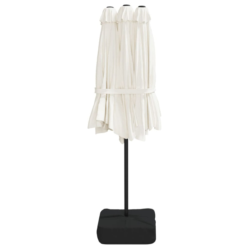 vidaXL Double-Head Parasol Sand White 449x265 cm