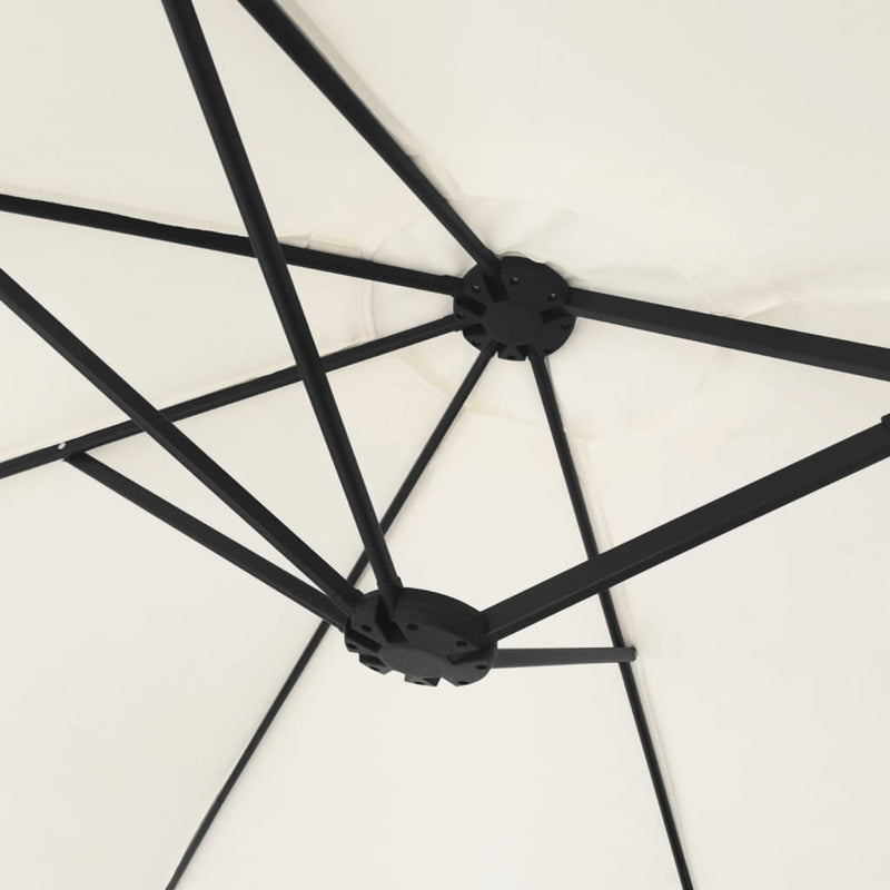 vidaXL Double-Head Parasol Sand White 449x265 cm