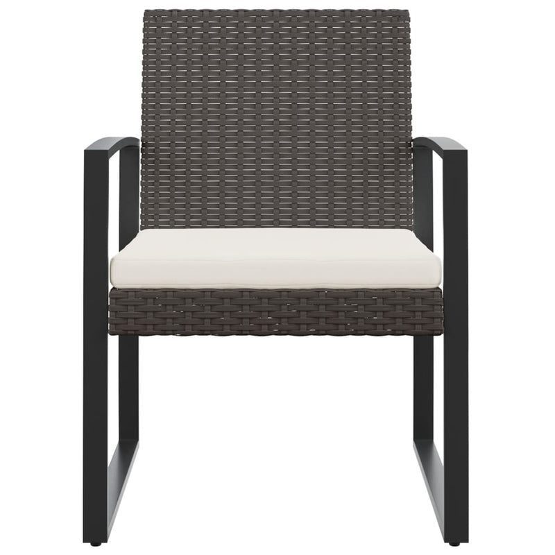 vidaXL Garden Dining Chairs 2 pcs Brown PP Rattan