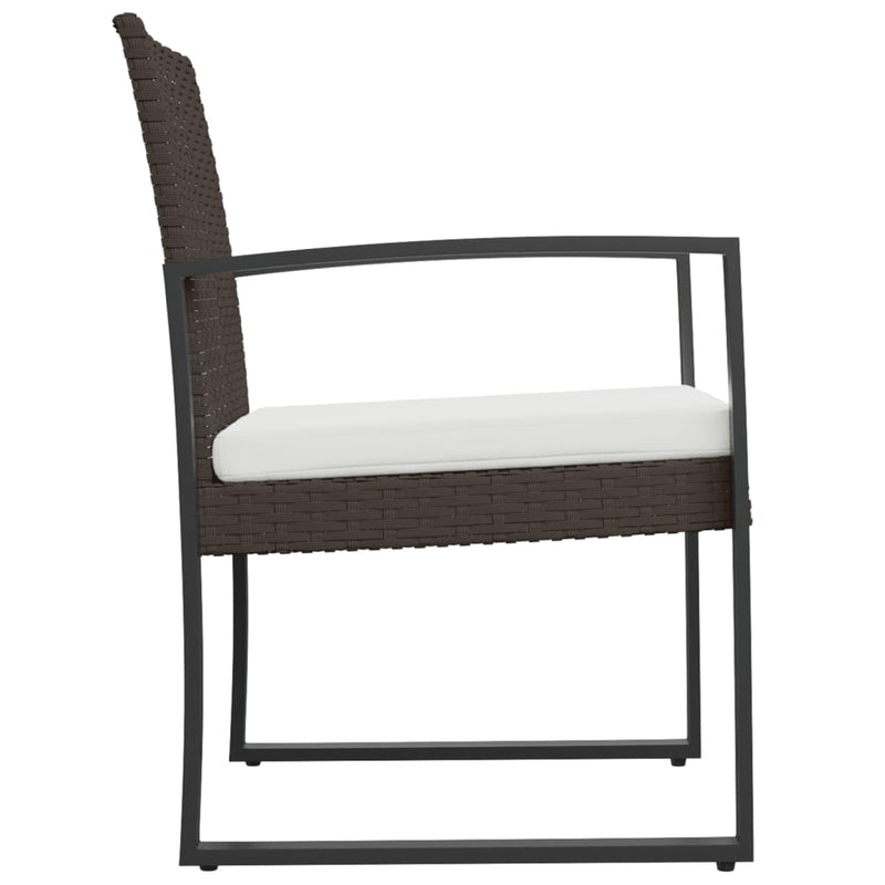 vidaXL Garden Dining Chairs 2 pcs Brown PP Rattan