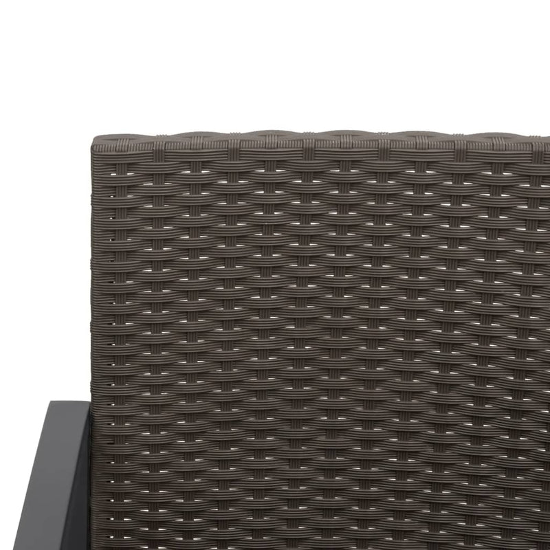 vidaXL Garden Dining Chairs 2 pcs Brown PP Rattan