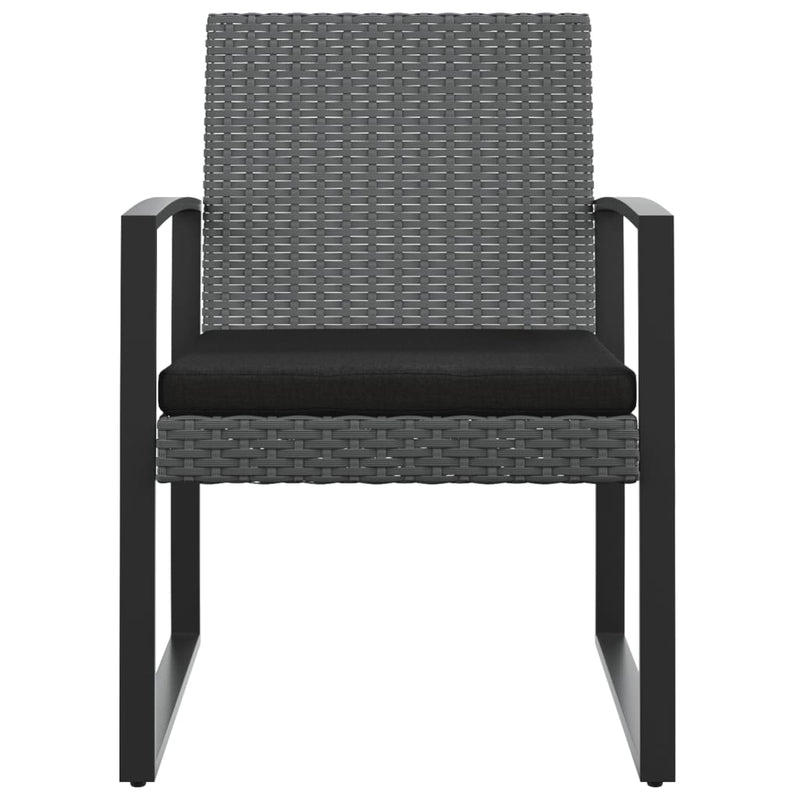 vidaXL Garden Dining Chairs 2 pcs Dark Grey PP Rattan
