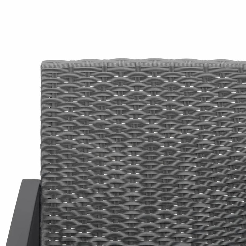 vidaXL Garden Dining Chairs 2 pcs Dark Grey PP Rattan