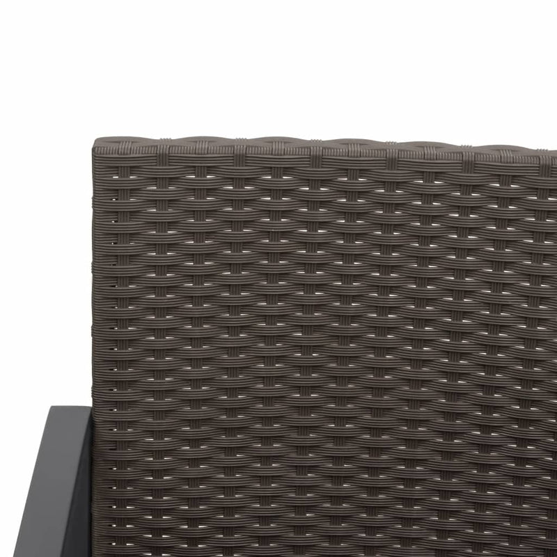 vidaXL 2-Seater Garden Bench with Cushions Brown PP Rattan