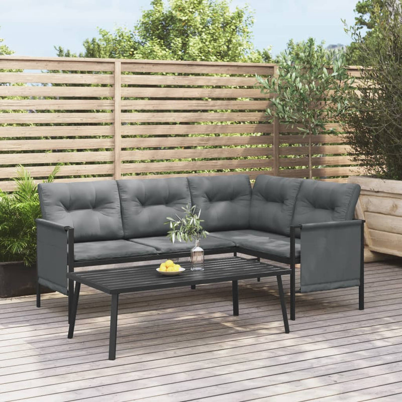 vidaXL 2 Piece Garden Lounge Set  Anthracite Steel