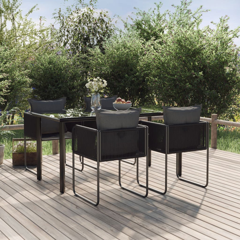 vidaXL 5 Piece Garden Dining Set Black