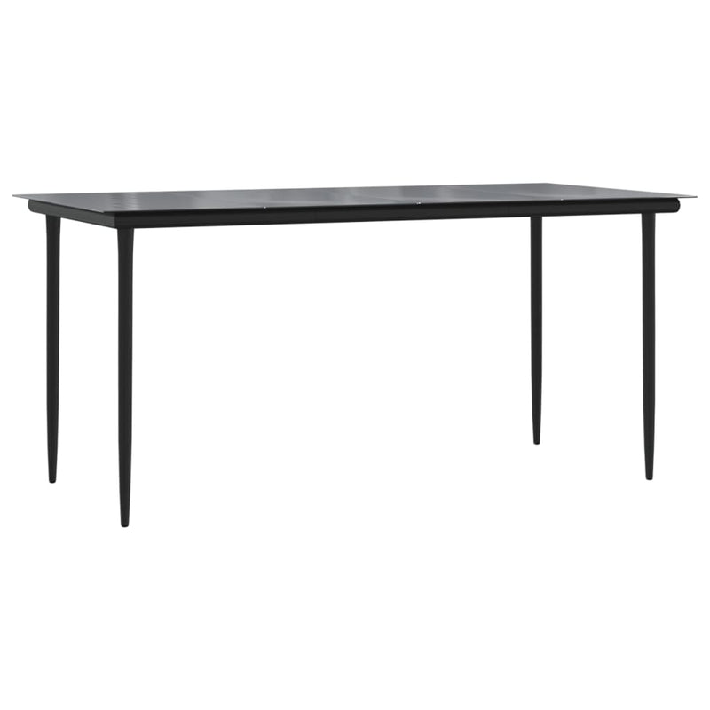 5 Piece Garden Dining Set Black