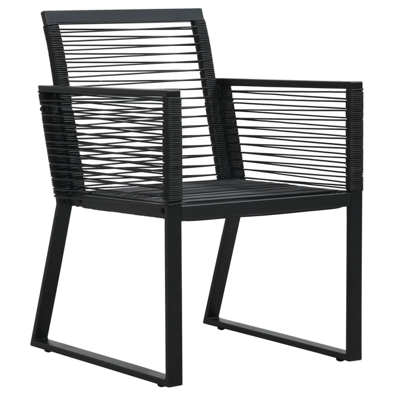 vidaXL 5 Piece Garden Dining Set Black PVC Rattan