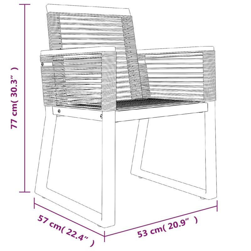 vidaXL 5 Piece Garden Dining Set Black PVC Rattan