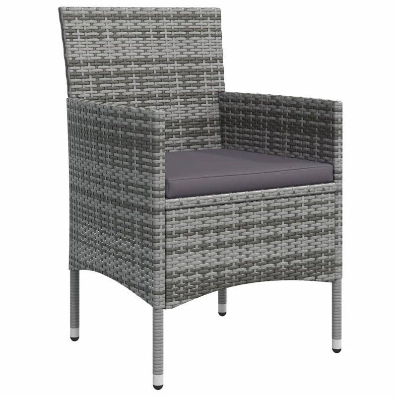 vidaXL 5 Piece Garden Dining Set with Cushions Grey and Black