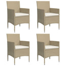 vidaXL 5 Piece Garden Dining Set with Cushions Beige and Black