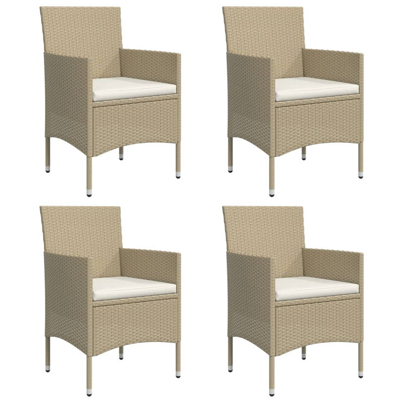 vidaXL 5 Piece Garden Dining Set with Cushions Beige and Black