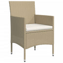 vidaXL 5 Piece Garden Dining Set with Cushions Beige and Black