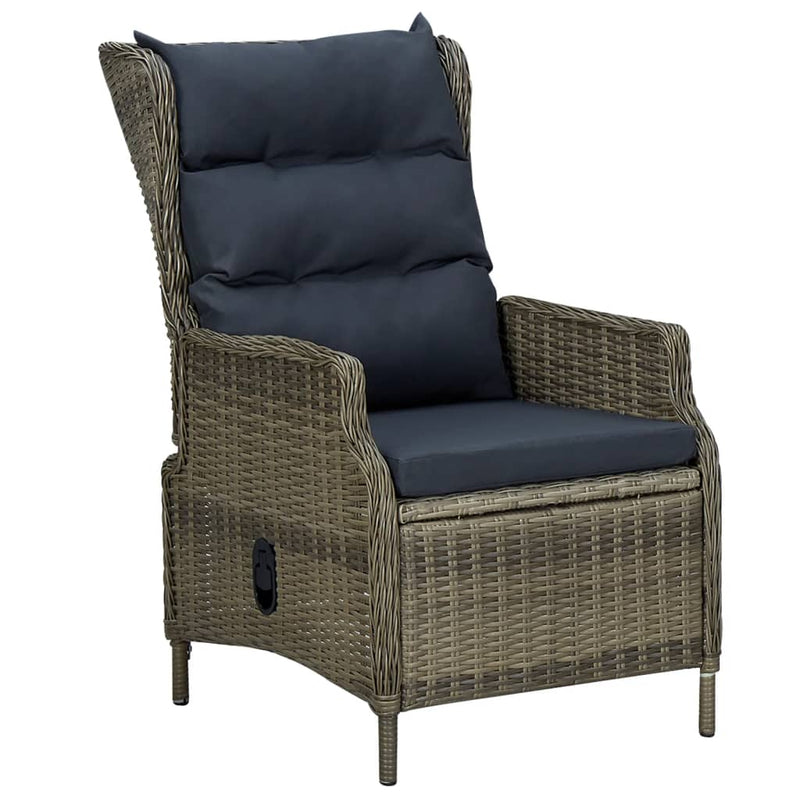 vidaXL 5 Piece Garden Dining Set Brown Poly Rattan