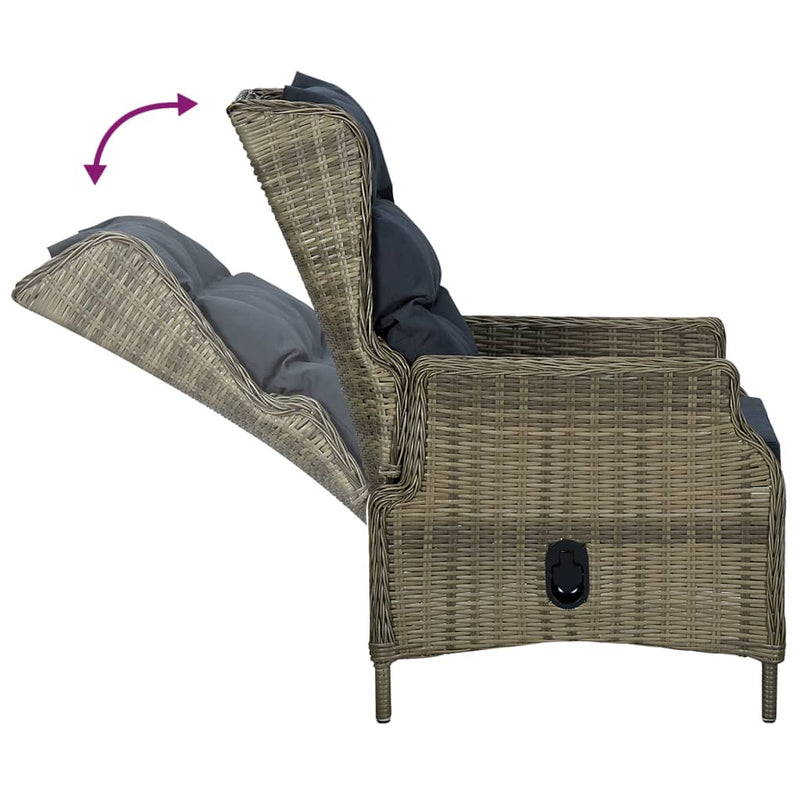vidaXL 5 Piece Garden Dining Set Brown Poly Rattan