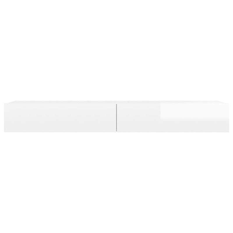 vidaXL TV Cabinet with LED Lights High Gloss White 120x35x15.5 cm