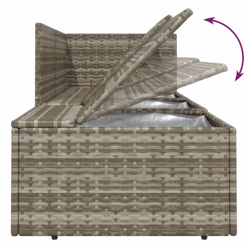 vidaXL 5 Piece Garden Lounge Set with Cushions Grey Poly Rattan