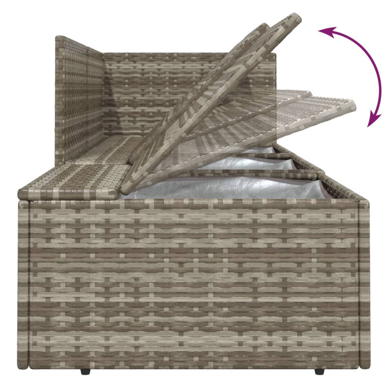 vidaXL 8 Piece Garden Lounge Set with Cushions Grey Poly Rattan