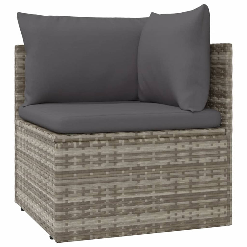 vidaXL Garden Corner Sofas 6 pcs Grey 57x57x56 cm Poly Rattan